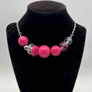 Pink Bubble Gum Beaded Necklace